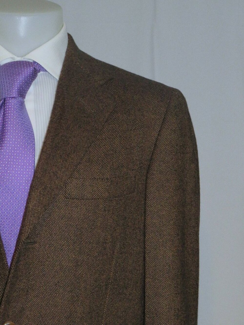 OXXFORD Archive Collection Hand Made Merino Cashmere Brown Sport Coat 40R